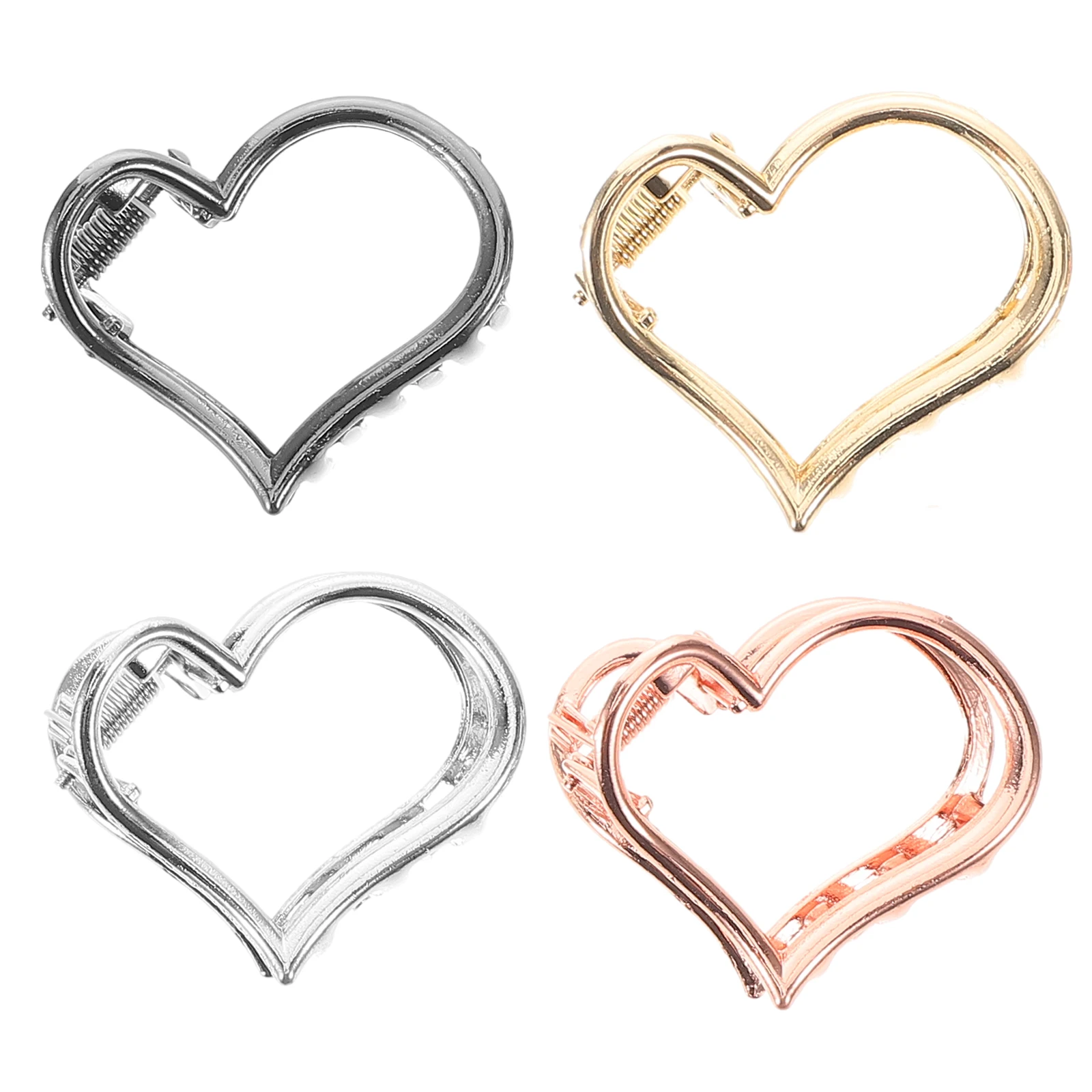 4Pcs Heart Design Hair Claws Jaw Clip Set Stylish Hairpins for Girls Ladies Fashionable Headwear for Daily Wear Or Special Event
4Pcs Heart Design Hair Claws Jaw Clip Set Stylish Hairpins for Girls Ladies Fashionable Headwear for Daily Wear Or Special Event