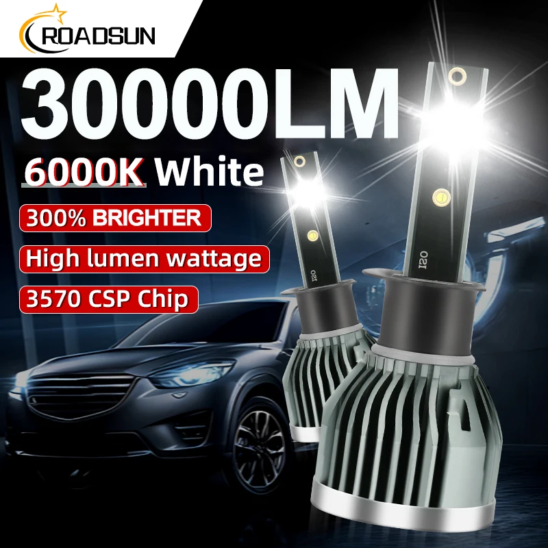 30000LM H1 Car LED Headlight Bult in Driver High Quality 3570 CSP Chips LED Bulbs With Turbo Cooling Fan
30000LM H1 Car LED Headlight Bult in Driver High Quality 3570 CSP Chips LED Bulbs With Turbo Cooling Fan