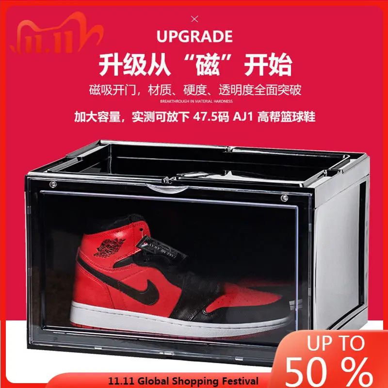 For AJ Shoe Wall Shoe Box Dustproof Shoe Box Magnetic Transparent Plastic Enlarged Basketball Shoe Box Shoe Cabinet Organizer
For AJ Shoe Wall Shoe Box Dustproof Shoe Box Magnetic Transparent Plastic Enlarged Basketball Shoe Box Shoe Cabinet Organizer
