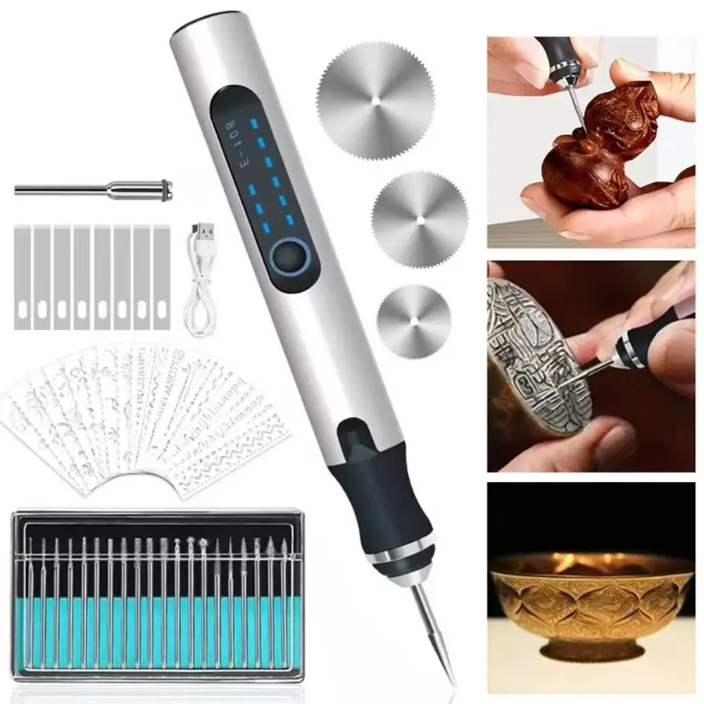 DIY Carving Tool Electric Engraver Pen Handheld Anti-Slip Etching Pen Rechargeable Jewelry Engraving Machine for Metal Glass
DIY Carving Tool Electric Engraver Pen Handheld Anti-Slip Etching Pen Rechargeable Jewelry Engraving Machine for Metal Glass