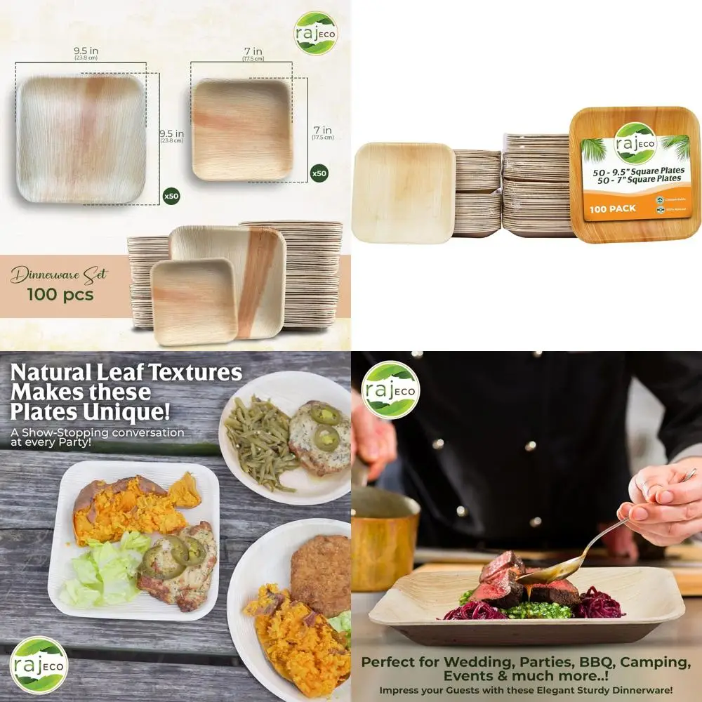 Экологичные бамбуковые тарелки, 100 штук, 9,5x50 см для ужина, 7x50 см для обеда, идеально подходят для свадеб, дней рождения, мероприятий на открытом воздухе и пикников
Экологичные бамбуковые тарелки, 100 штук, 9,5x50 см для ужина, 7x50 см для обеда, идеально подходят для свадеб, дней рождения, мероприятий на открытом воздухе и пикников