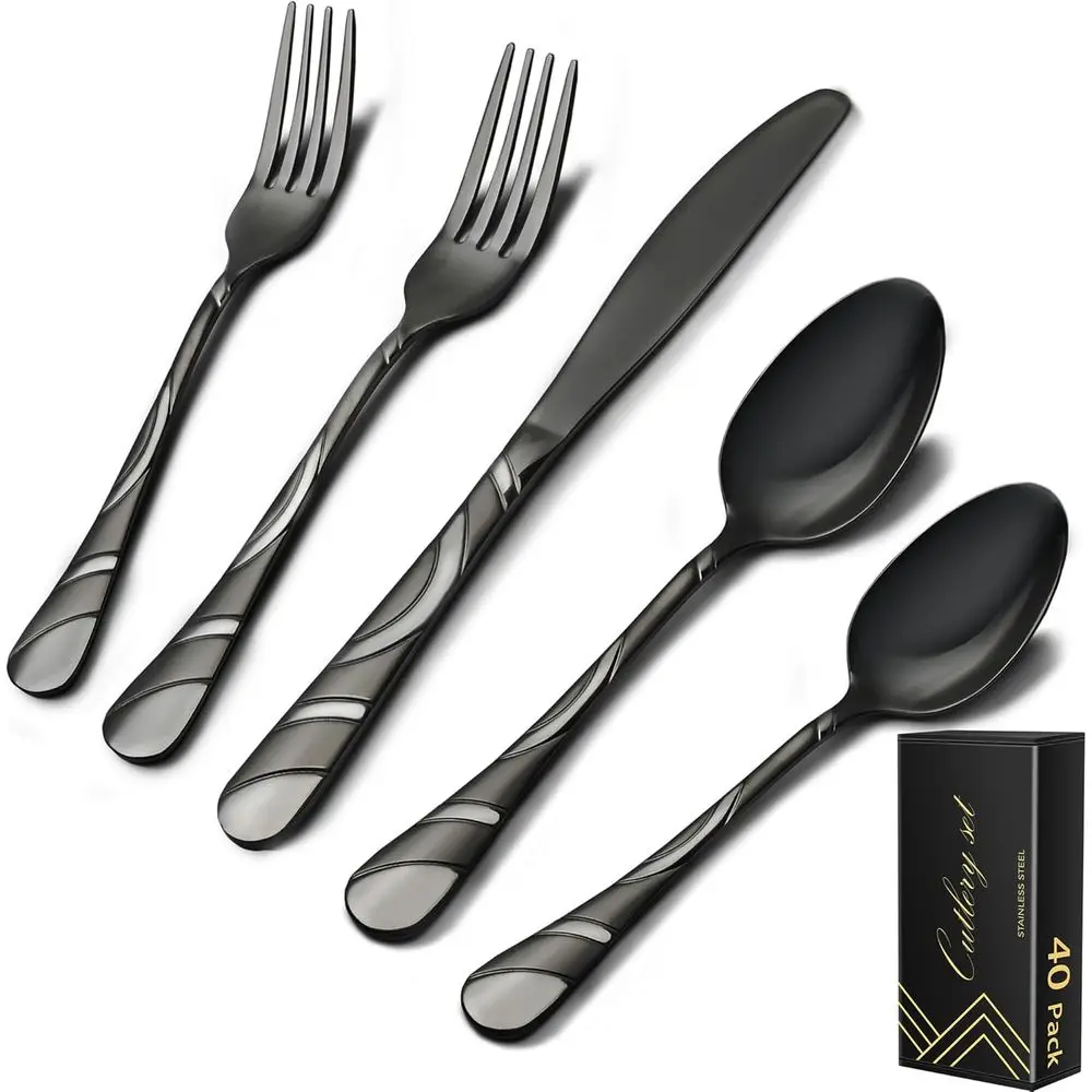 40-Piece 18/0 Stainless Steel Cutlery Set for 8, Ideal for Weddings, Parties, and Home Use
40-Piece 18/0 Stainless Steel Cutlery Set for 8, Ideal for Weddings, Parties, and Home Use