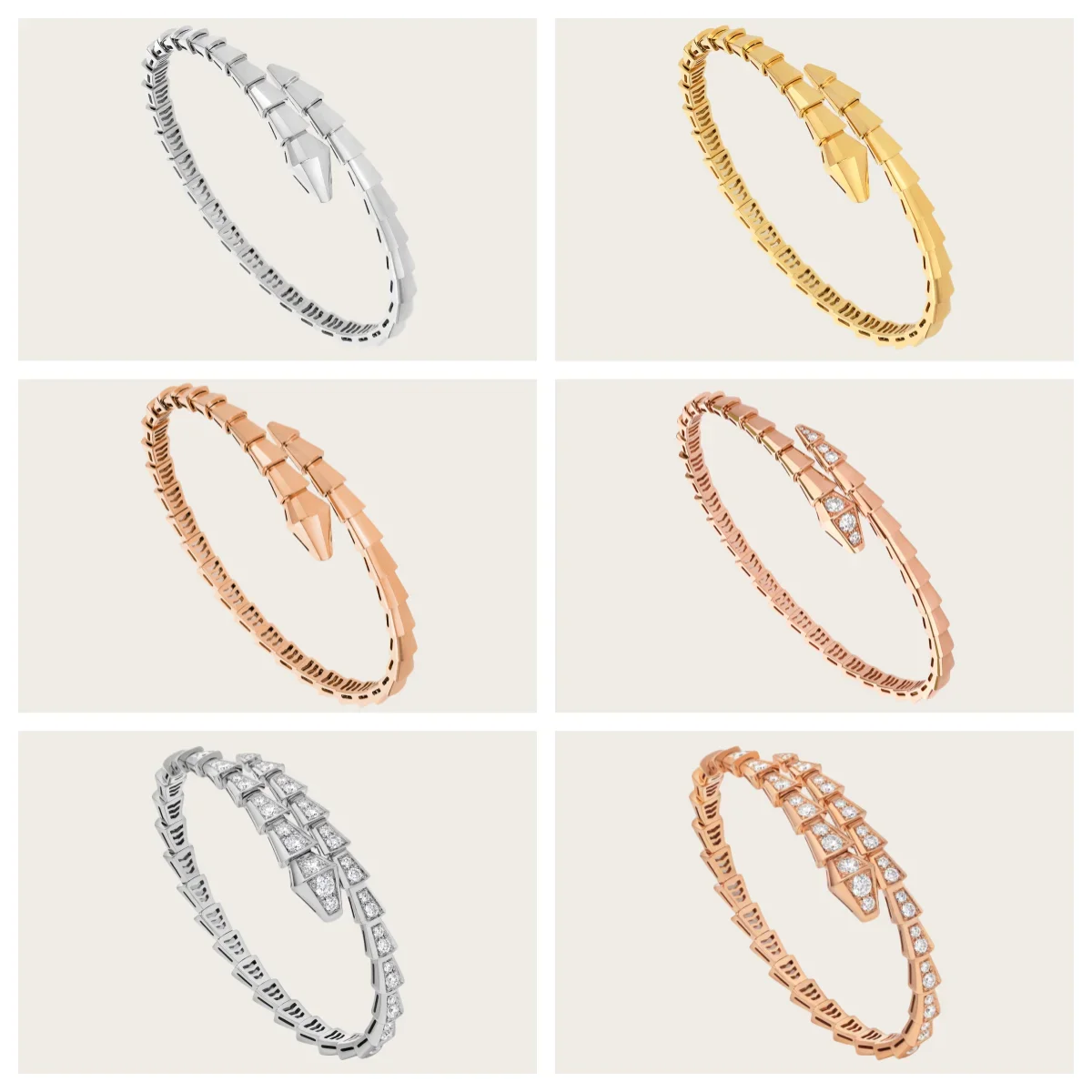 BV Gold High Version Full Diamond Snake Bone Bracelet Spring Premium
BV Gold High Version Full Diamond Snake Bone Bracelet Spring Premium