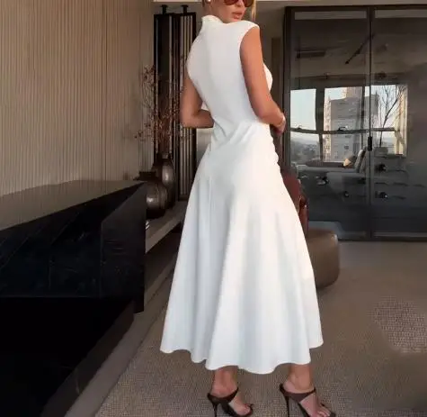 Sexy Wear Women's Dresses Asymmetrical 2025 Autumn New Solid Color Fashion Sleeveless High Neck Pleated Casual Dress for Women
Sexy Wear Women's Dresses Asymmetrical 2025 Autumn New Solid Color Fashion Sleeveless High Neck Pleated Casual Dress for Women