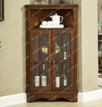 all solid wood corner cabinet retro glass door corner locker style
all solid wood corner cabinet retro glass door corner locker style