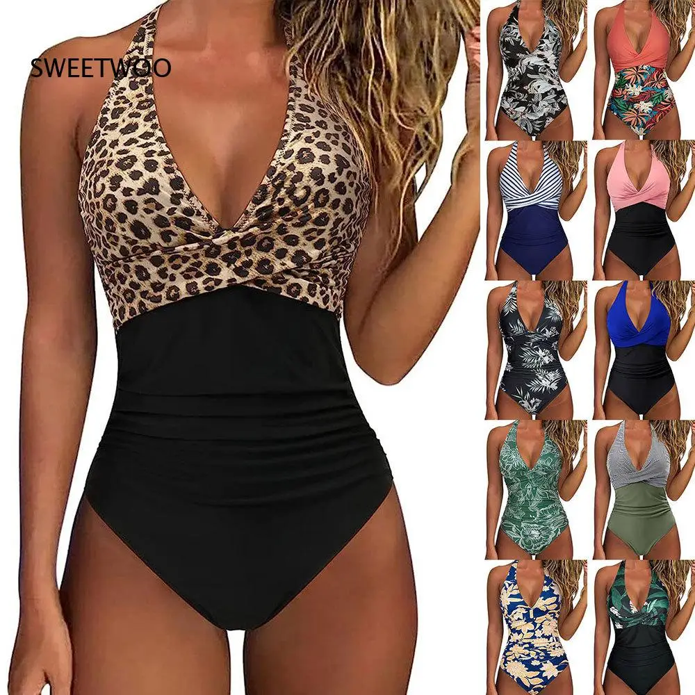 Leopard Blocked Swimsuit Tummy Control Halter One Piece Swimwear with V Neck and Ruched Waist 10 Patterns for Women Beachwear
Leopard Blocked Swimsuit Tummy Control Halter One Piece Swimwear with V Neck and Ruched Waist 10 Patterns for Women Beachwear