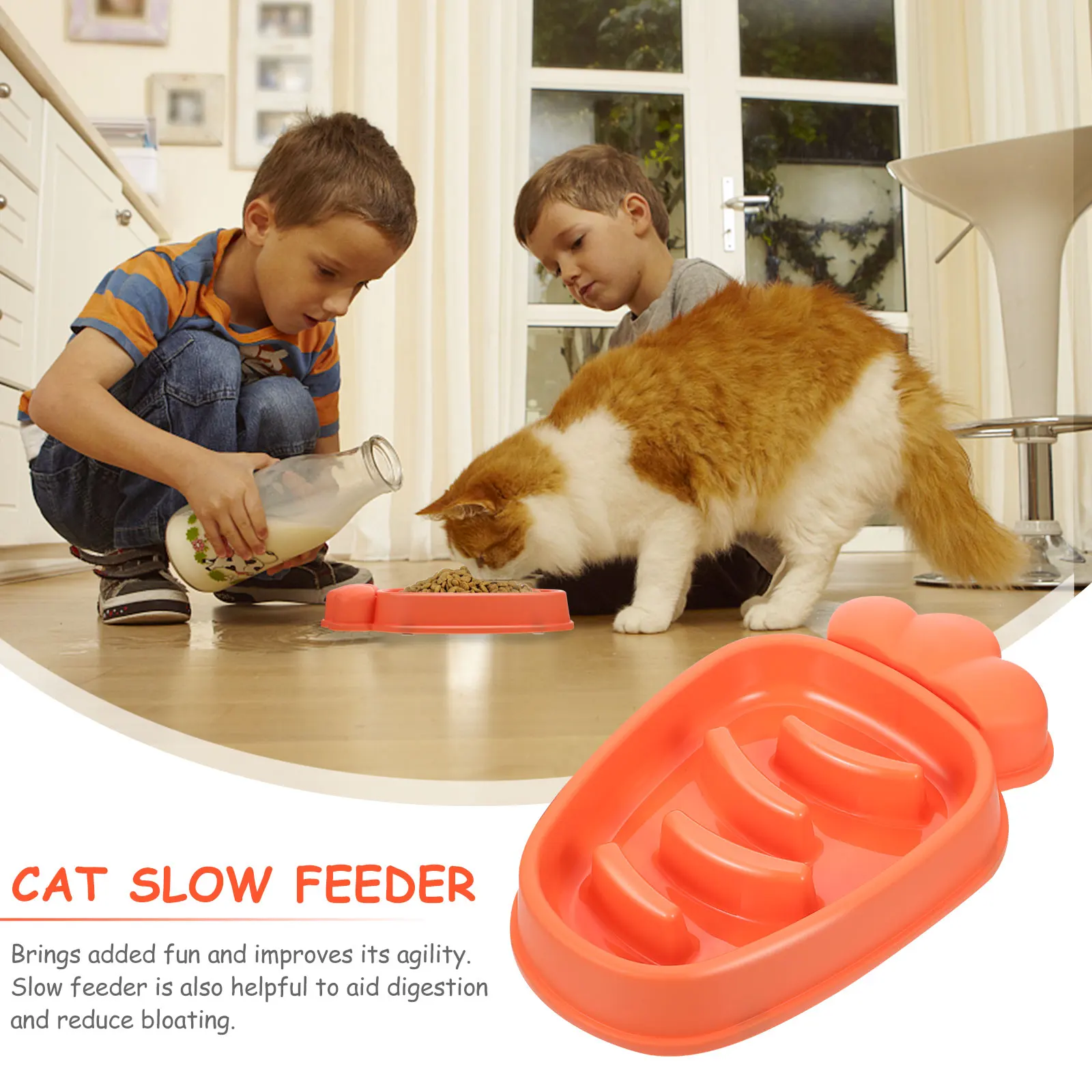 Carrot-shaped Pet Bowl Large Capacity Slow Feeder for Cats Dogs Orange Puzzle Dishes Prevent Choking Aid Digestion Reduce
Carrot-shaped Pet Bowl Large Capacity Slow Feeder for Cats Dogs Orange Puzzle Dishes Prevent Choking Aid Digestion Reduce