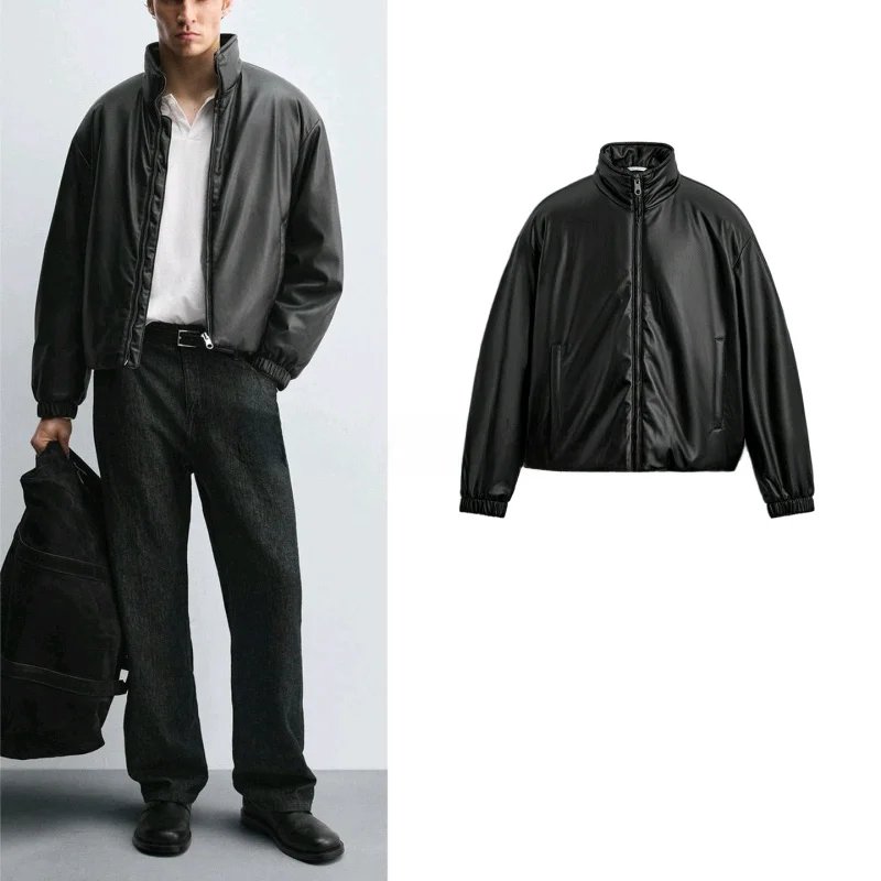 Winter New Men's Casual Sle Loose PU Leather Cotton Jaet Zipper Coat Polyester Fiber Long Sve Warm Stand Collar Jaet
Winter New Men's Casual Sle Loose PU Leather Cotton Jaet Zipper Coat Polyester Fiber Long Sve Warm Stand Collar Jaet