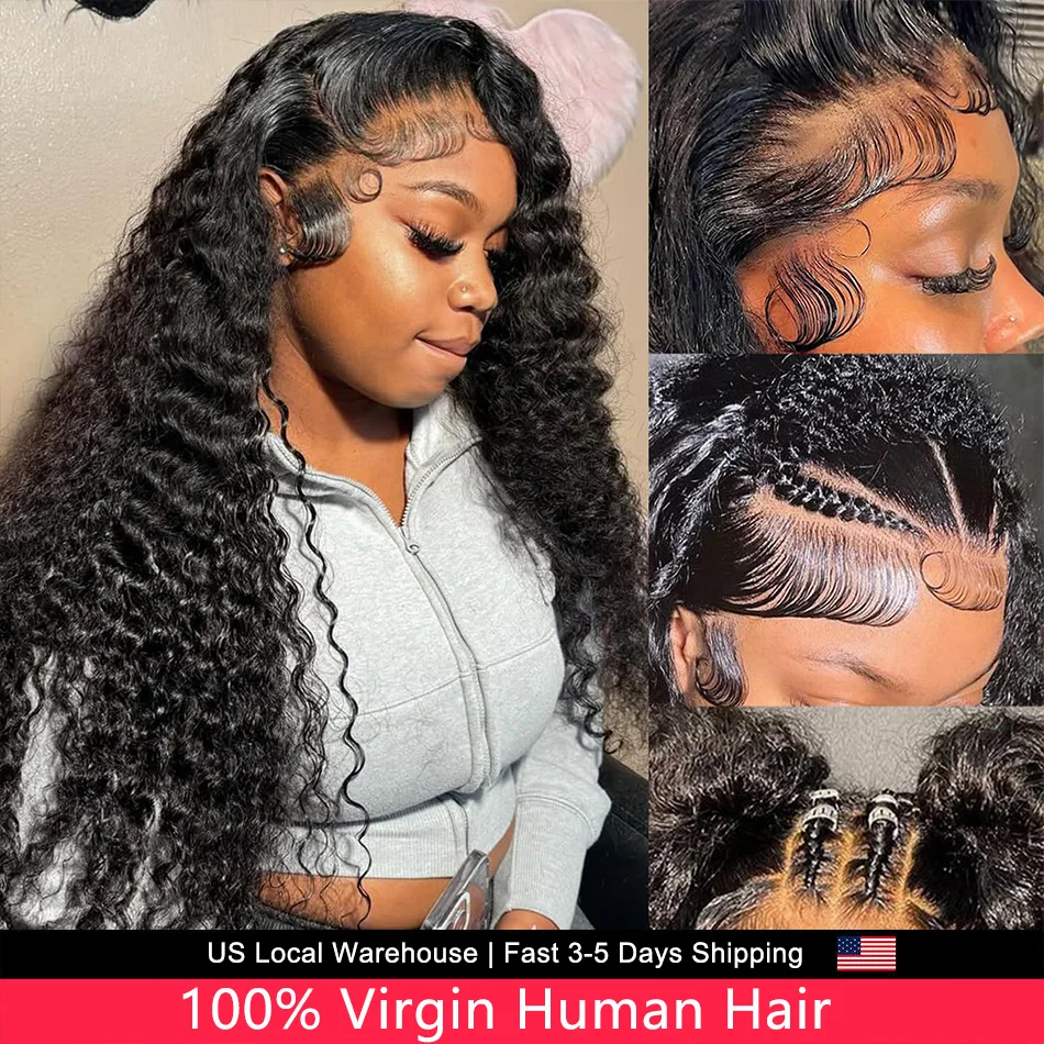 Deep Wave Natural Tone 100% Brazilian Human Hair Lace Front Wigs HD Transparent Lace Pre Plucked Hairline Real Remy Hair For African American Women Daily Wedding Salon Fashion Hairstyle
Deep Wave Natural Tone 100% Brazilian Human Hair Lace Front Wigs HD Transparent Lace Pre Plucked Hairline Real Remy Hair For African American Women Daily Wedding Salon Fashion Hairstyle