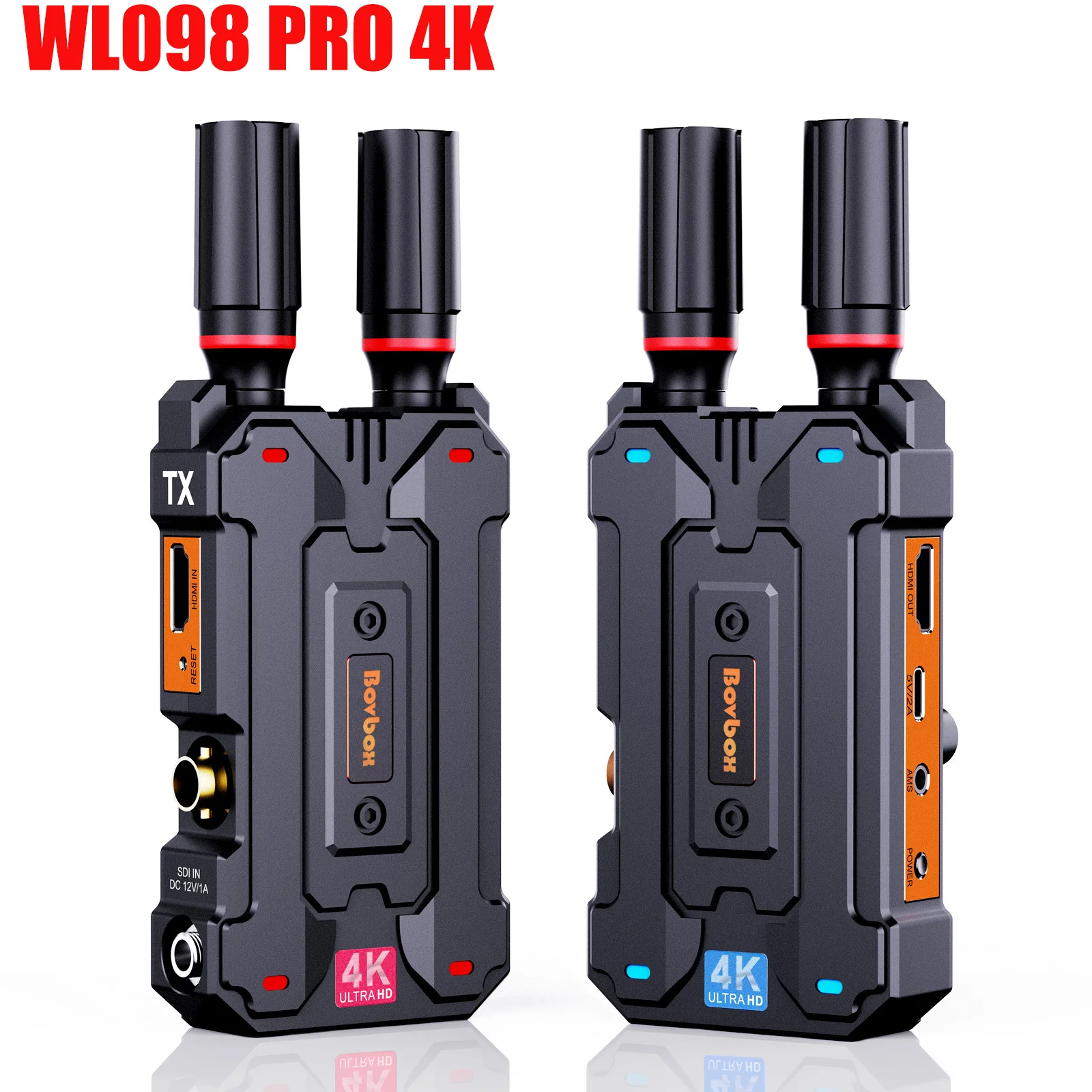 WL098 PRO 4K Wireless HDMI Video Transmitter Receiver with SDI 300m Support Battery Video Switcher Camera Laptop PC TV Monitor
WL098 PRO 4K Wireless HDMI Video Transmitter Receiver with SDI 300m Support Battery Video Switcher Camera Laptop PC TV Monitor