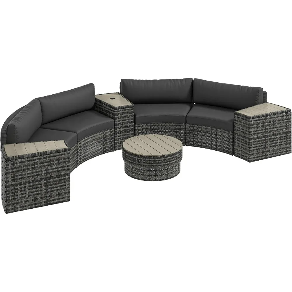 8 Piece Patio Furniture Set with 4 Rattan Sofa Chairs & 4 Tables, Conversation Set with Storage & Umbrella Hole, Garden Sets
8 Piece Patio Furniture Set with 4 Rattan Sofa Chairs & 4 Tables, Conversation Set with Storage & Umbrella Hole, Garden Sets
