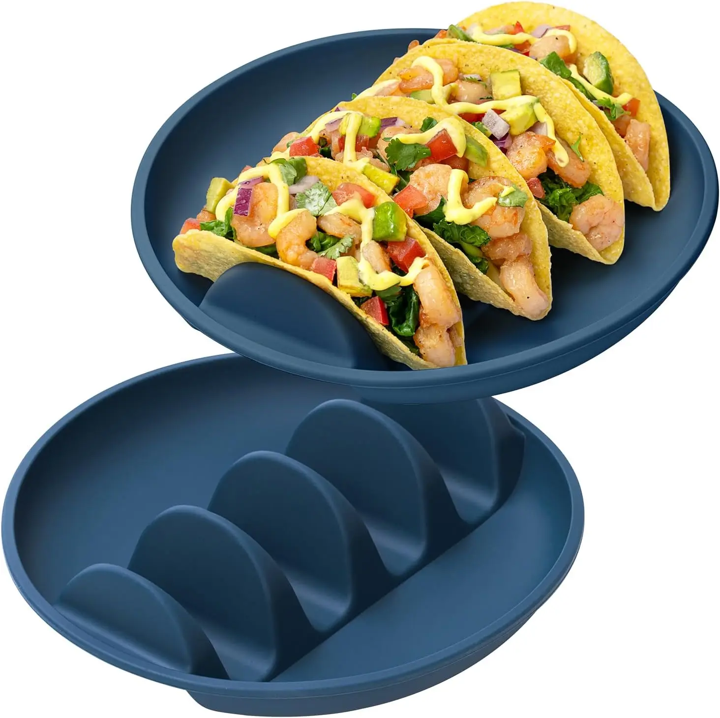 2 Pack Silicone Taco Holder Plates with Metal Frame, Reusable for Hard and Soft Tacos, Dishwasher-Safe Taco Holders for Party
2 Pack Silicone Taco Holder Plates with Metal Frame, Reusable for Hard and Soft Tacos, Dishwasher-Safe Taco Holders for Party