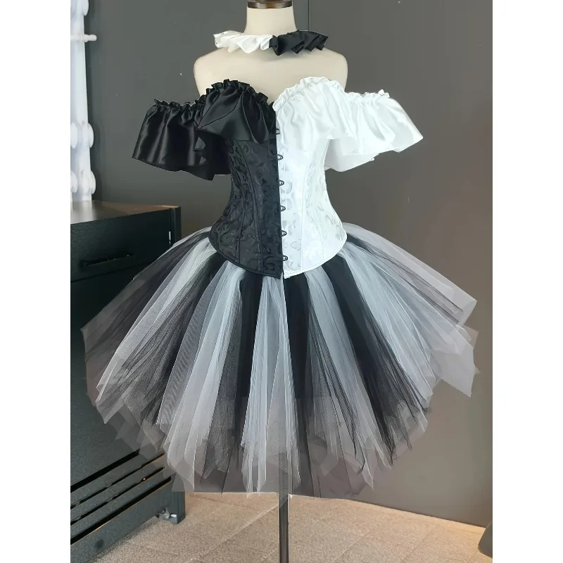 Halloween Clown Cosplay Costume Women Corsets Suit With Skirt Circus Performance Outfit Party Carnival Jester Dress
Halloween Clown Cosplay Costume Women Corsets Suit With Skirt Circus Performance Outfit Party Carnival Jester Dress