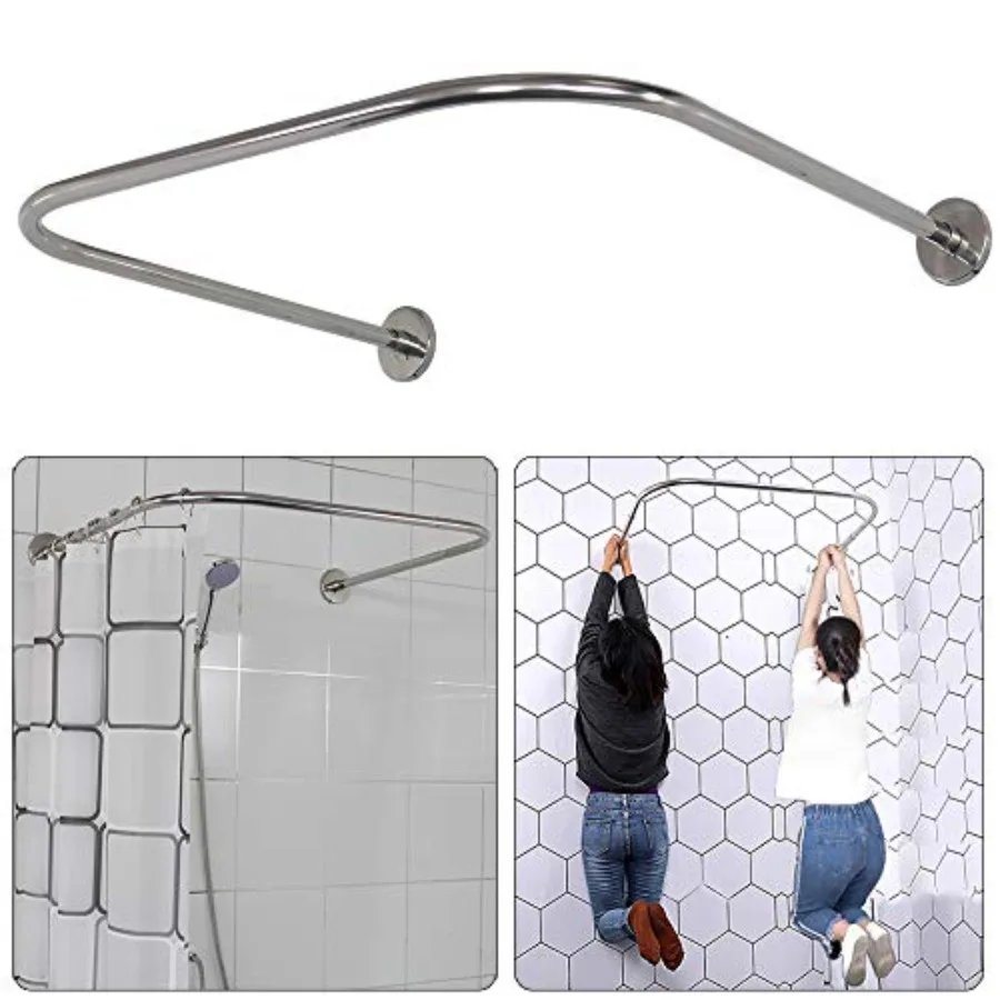 Shower Crtain Rod Both sides: 31.5"-47", Middle: 34.7"-43" Adjstable Genine 304 Stainless Bathroom Bathtb Shower Crtain Rod Rac
Shower Crtain Rod Both sides: 31.5"-47", Middle: 34.7"-43" Adjstable Genine 304 Stainless Bathroom Bathtb Shower Crtain Rod Rac
