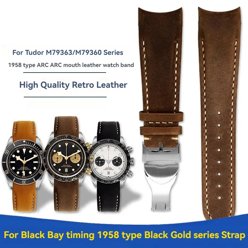 For Tudor Black Bay Chronometer Men Watch M79363 M79360 Arc Mouth Retro Leather Watch Strap Folding Buckle Bracelet Black Brown
For Tudor Black Bay Chronometer Men Watch M79363 M79360 Arc Mouth Retro Leather Watch Strap Folding Buckle Bracelet Black Brown