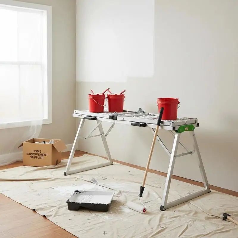 Alloy Steel Utility Bench 47"x12" For Drywall Painting Cleaning Washing, 4 Gear Adjustable Height Folding Portable Scaffolding 800 lb Capacity Rubber Feet Stool
Alloy Steel Utility Bench 47"x12" For Drywall Painting Cleaning Washing, 4 Gear Adjustable Height Folding Portable Scaffolding 800 lb Capacity Rubber Feet Stool