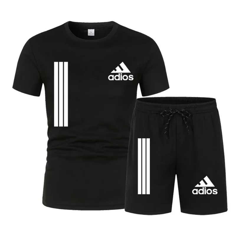 Summer luxurious men's suit: Sport outfit. Men's T-shirt + shorts two-piece clothing.
Summer luxurious men's suit: Sport outfit. Men's T-shirt + shorts two-piece clothing.