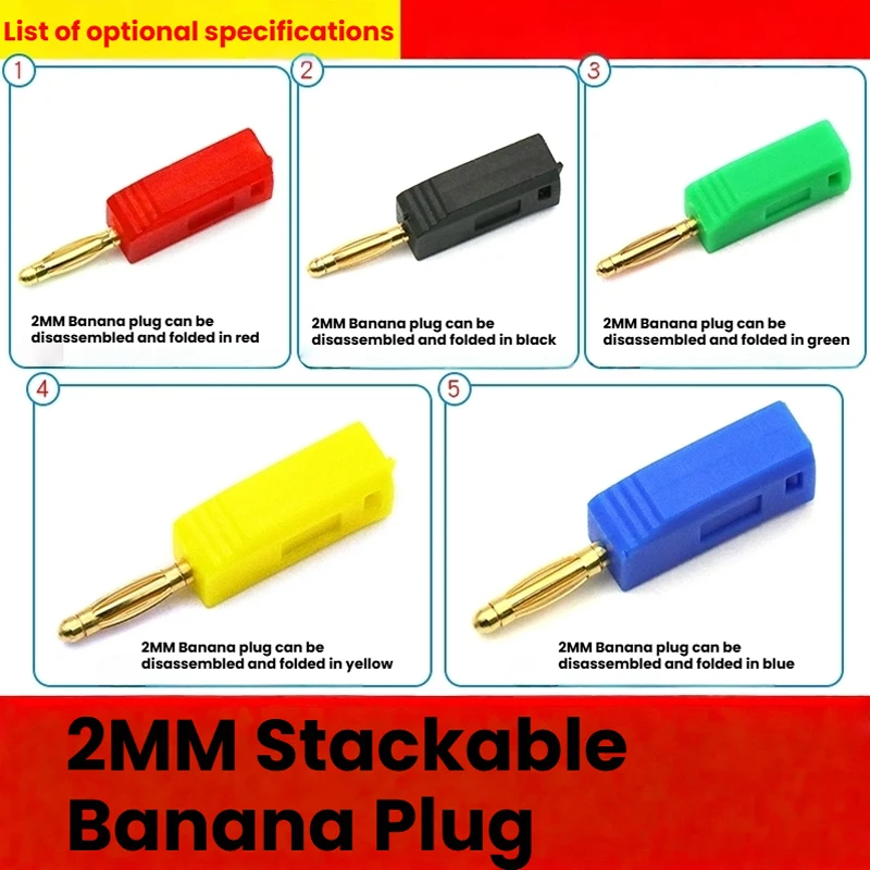 40Pcs 2MM Gold Plated Stackable Banana Plug, Solder-Type Electrical Connector for Instruments
40Pcs 2MM Gold Plated Stackable Banana Plug, Solder-Type Electrical Connector for Instruments