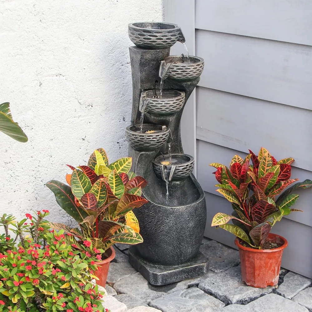 35.83''H Indoor Outdoor Modern Water Fountain 6-Tiers Garden Cascading Fountains Curve Shape Floor Standing Waterfall Water Feat
35.83''H Indoor Outdoor Modern Water Fountain 6-Tiers Garden Cascading Fountains Curve Shape Floor Standing Waterfall Water Feat