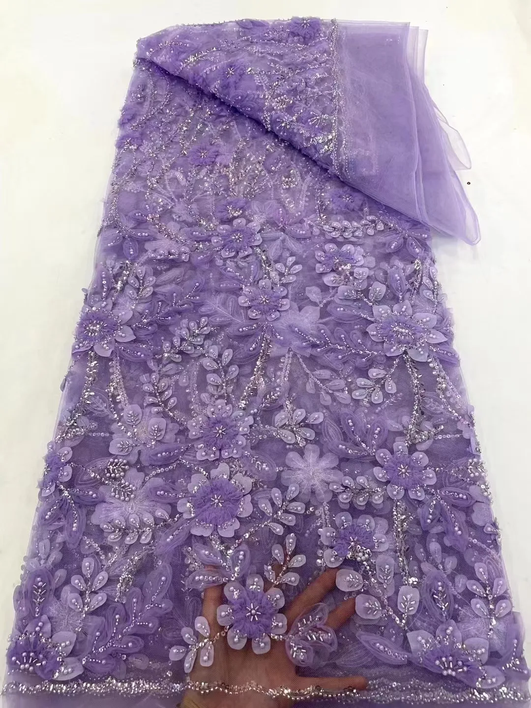 High Quality Beaded Lace Fabrics for Wedding Fabric Material White Bridal Lace with Sequins Luxury African Lace Fabric 5 Yards
High Quality Beaded Lace Fabrics for Wedding Fabric Material White Bridal Lace with Sequins Luxury African Lace Fabric 5 Yards