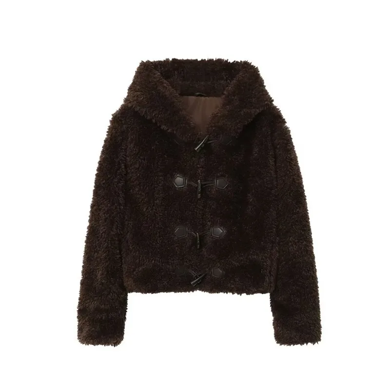 TRAFZR Women's Fur Coat With Hood Hairy Jackets Woman Coffee Female New Short Coats Hot Clothes Winter Brown Teddy Furry Shelter
TRAFZR Women's Fur Coat With Hood Hairy Jackets Woman Coffee Female New Short Coats Hot Clothes Winter Brown Teddy Furry Shelter