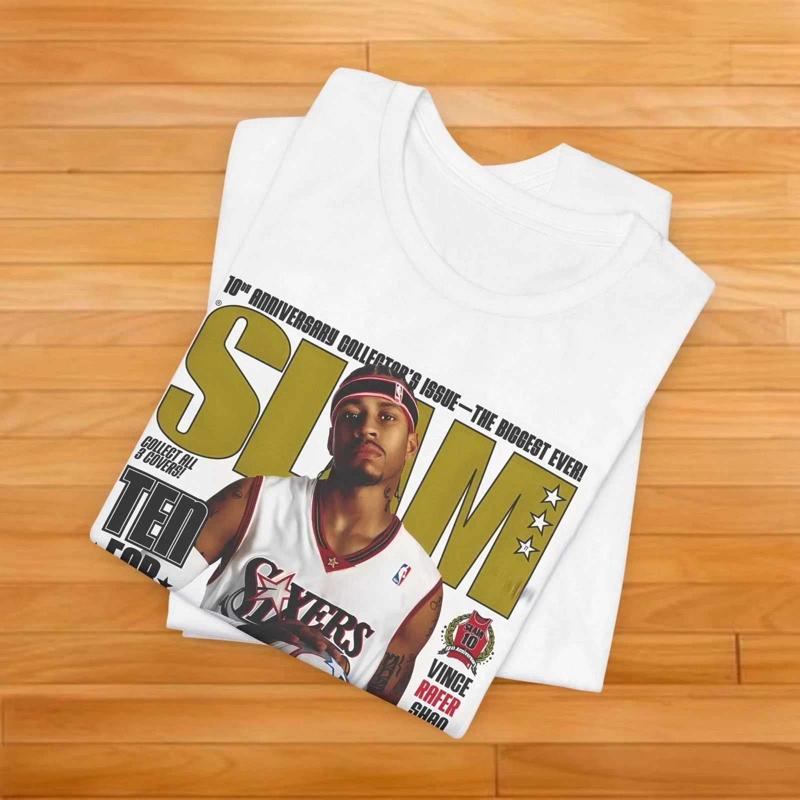Allen Iverson Shirt 76ers NBA Slam Cover T-Shirt Basketball Unisex Sports Tee Street Hip-hop Short-sleeved Women Round-neck Top
Allen Iverson Shirt 76ers NBA Slam Cover T-Shirt Basketball Unisex Sports Tee Street Hip-hop Short-sleeved Women Round-neck Top