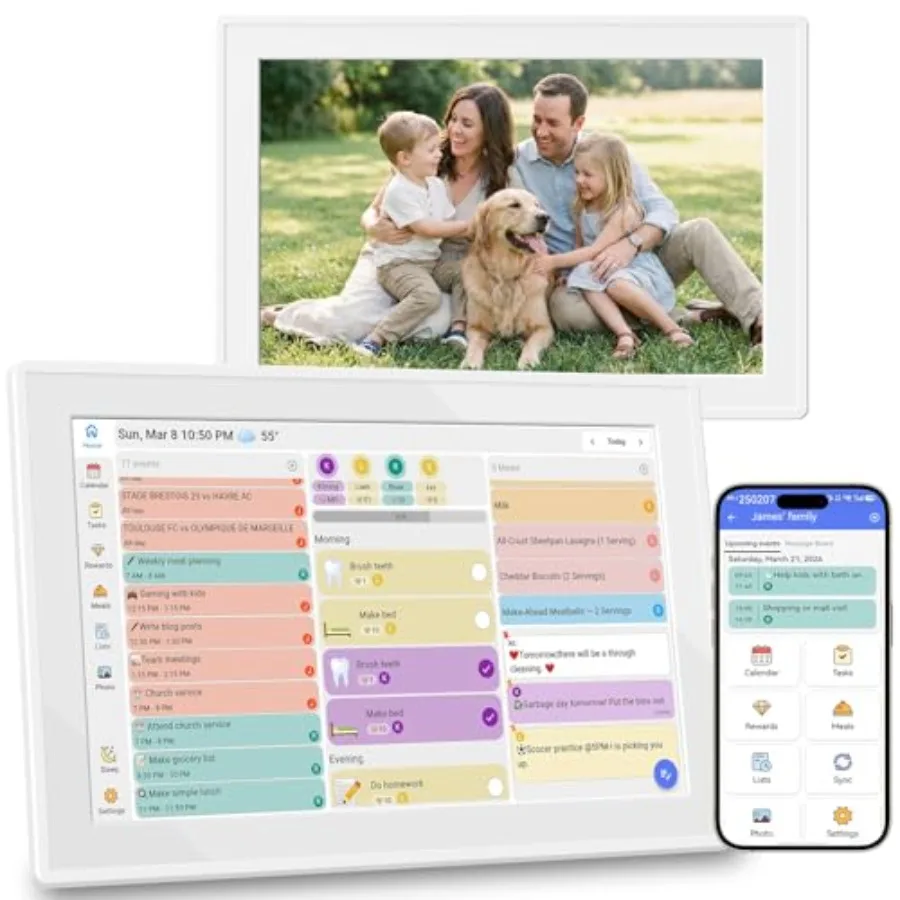 Digital Calendar 10.1" Touchscreen, Smart Electronic Wall Organizer, Chore Chart and Meal Planner, Family Task Manager, Third-P
Digital Calendar 10.1" Touchscreen, Smart Electronic Wall Organizer, Chore Chart and Meal Planner, Family Task Manager, Third-P