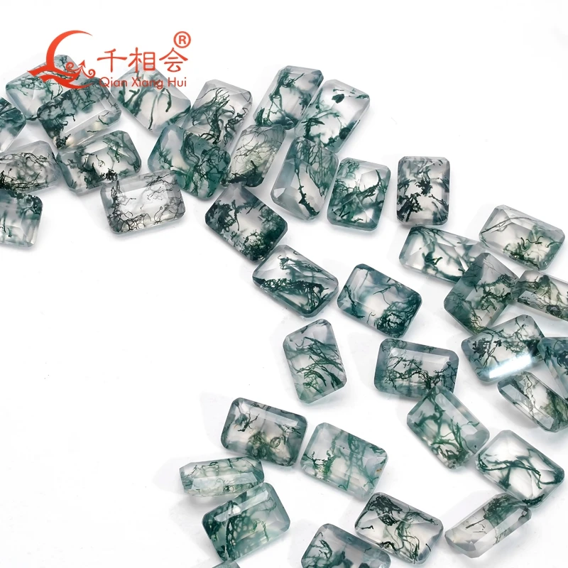 Rectangle shape Emerald Cut Natural Green Moss Agate Loose Stone High Quality Ocean Grass Agate for Jewelry Making
Rectangle shape Emerald Cut Natural Green Moss Agate Loose Stone High Quality Ocean Grass Agate for Jewelry Making