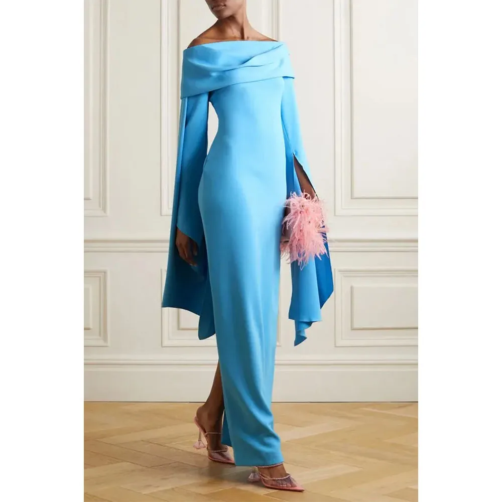 Saudi Arabia Mermaid High Neck Prom Dresses Long Sleeves Pleated Evening Dress Floor Length Wedding Party Gown Customized
Saudi Arabia Mermaid High Neck Prom Dresses Long Sleeves Pleated Evening Dress Floor Length Wedding Party Gown Customized