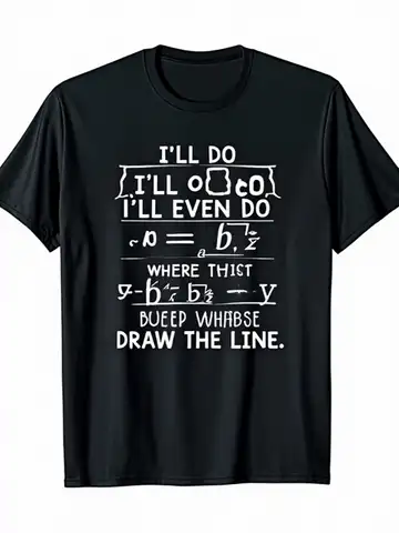 Men's Funny Math T-Shirt'I Can Do It' Series Featuring Classic Equations Mathematician, Scientist, Teacher Soft T-Shirt Casual Daily and Formal Events Math