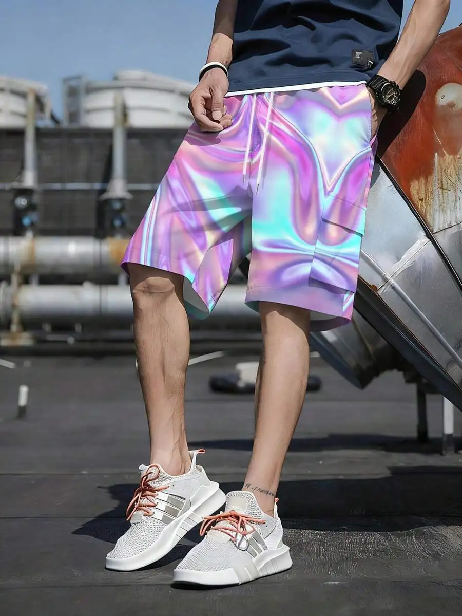 Mens Loose Fit Gradient Print Sport Shorts With Drawstring And Pockets Polyester
Mens Loose Fit Gradient Print Sport Shorts With Drawstring And Pockets Polyester