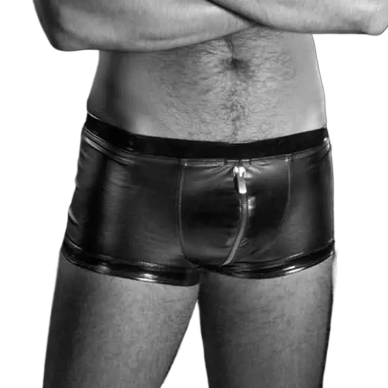 Men Leather Boxers Shorts Men Seduce Zipper Pouch-Short Men Boxers Vinyl Performance Sexy Men's Shorts Erotic Panties
Men Leather Boxers Shorts Men Seduce Zipper Pouch-Short Men Boxers Vinyl Performance Sexy Men's Shorts Erotic Panties
