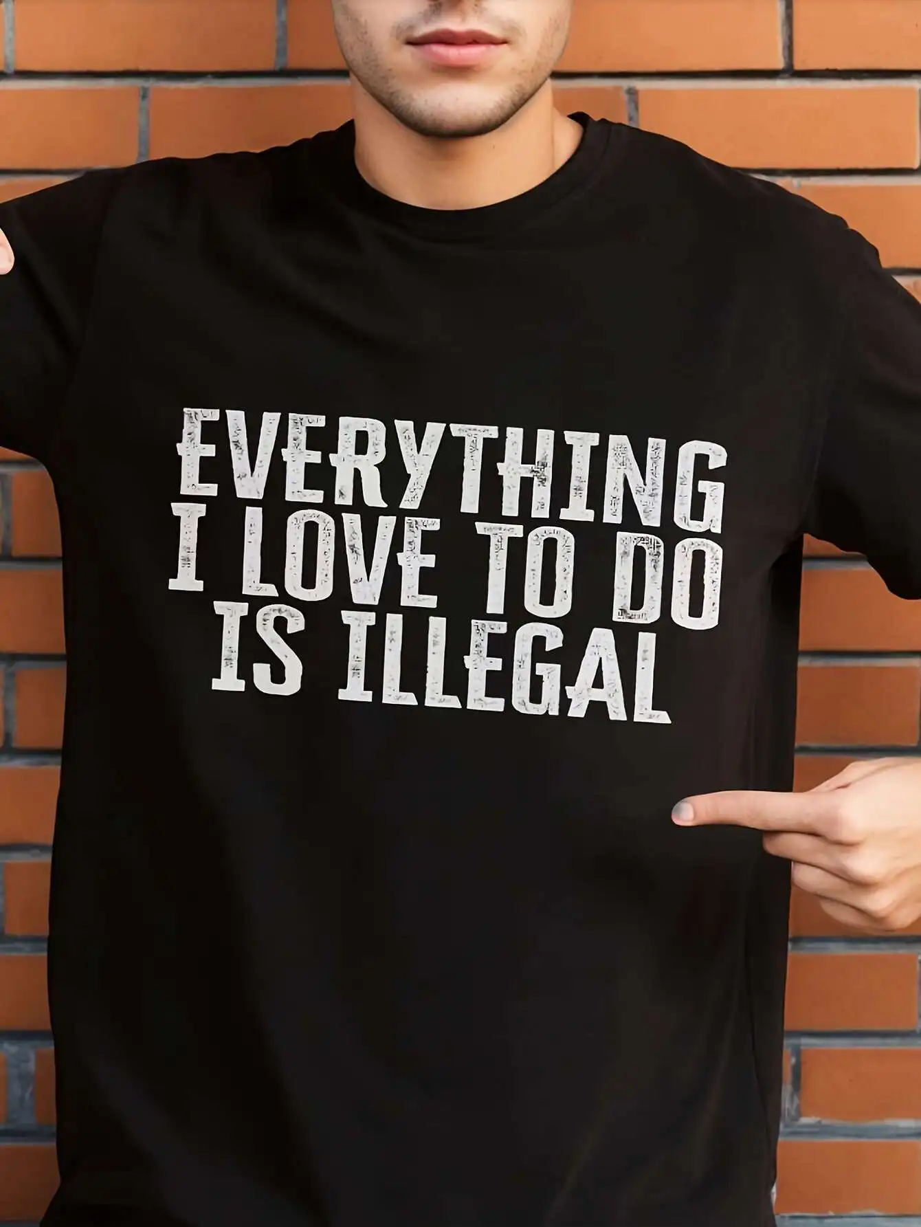 "Everything I Love to Do is Illegal" T-Shirt - 100% Cotton, Crew Neck Short Sleeve, Lightweight Summer Tee
"Everything I Love to Do is Illegal" T-Shirt - 100% Cotton, Crew Neck Short Sleeve, Lightweight Summer Tee