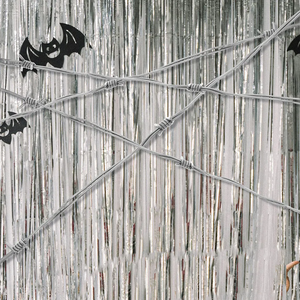 2Pcs Iron Wire Chain Barbed Wire Halloween Prank Decoration Fake Plastic Thorn Garland Haunted House Party Prop Eerie Fence
2Pcs Iron Wire Chain Barbed Wire Halloween Prank Decoration Fake Plastic Thorn Garland Haunted House Party Prop Eerie Fence