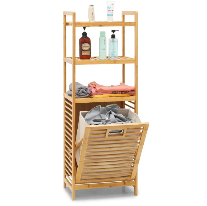 !@Combohome Tilt-Out Hamper for Laundry 3-Tier Bamboo Pull-Out Laundry Hamper Floor Stand Bathroom Storage Shelf Cabinet
!@Combohome Tilt-Out Hamper for Laundry 3-Tier Bamboo Pull-Out Laundry Hamper Floor Stand Bathroom Storage Shelf Cabinet