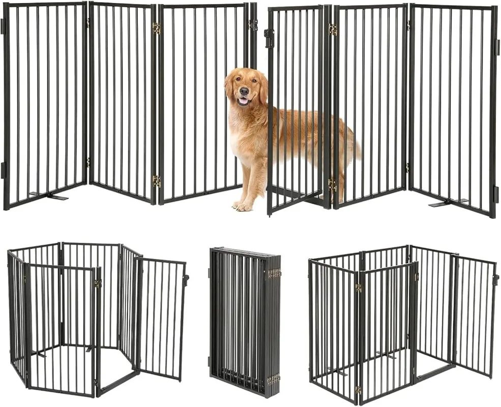 Metal Freestanding Dog Gates with Door for Outdoor Indoor,120'' Extra Wide 36'' Tall Free Standing Dog Gate for Doorways,Large O
Metal Freestanding Dog Gates with Door for Outdoor Indoor,120'' Extra Wide 36'' Tall Free Standing Dog Gate for Doorways,Large O