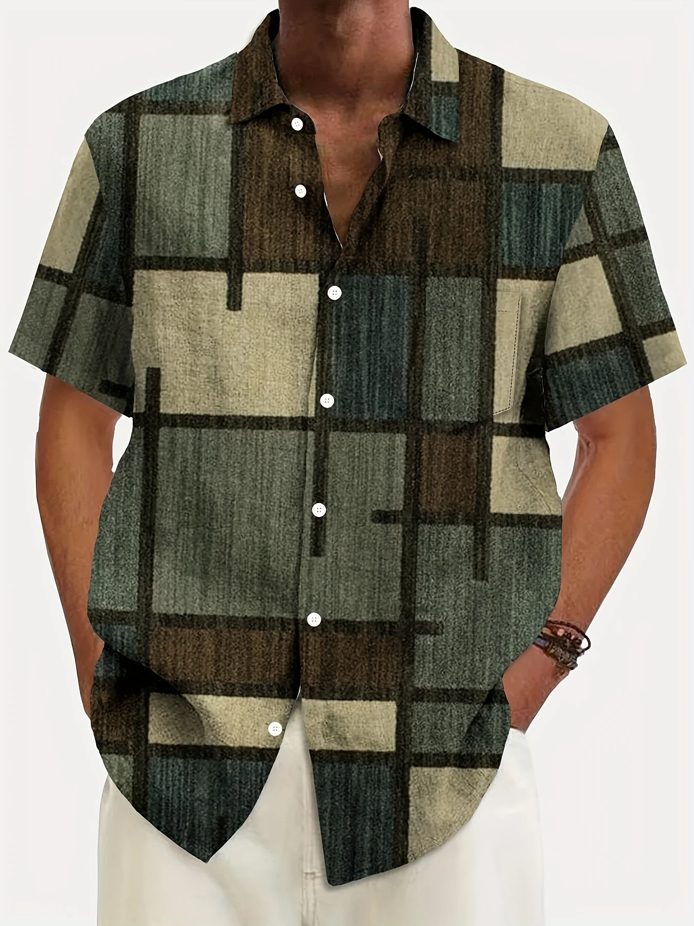 2026 Summer New Style Men's Short-Sleeved Shirt with 3D Check Print for Street Casual Fashion Comfortable and Soft
2026 Summer New Style Men's Short-Sleeved Shirt with 3D Check Print for Street Casual Fashion Comfortable and Soft