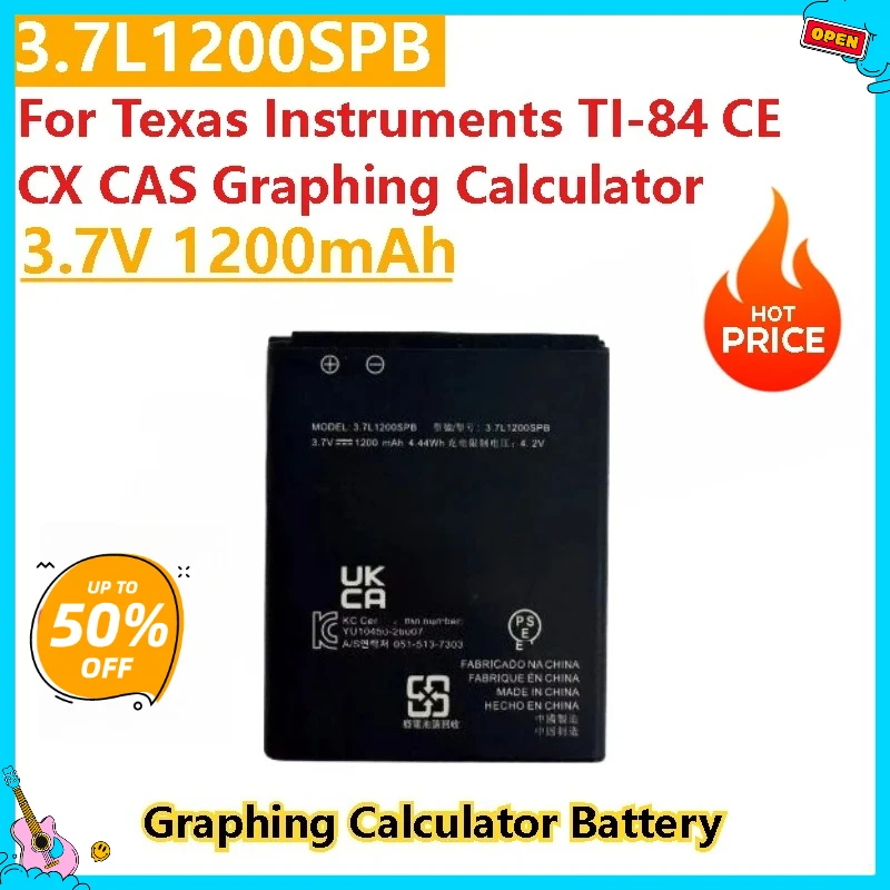 Brand New High Quality Replacement Battery 3.7V 1200mAh 3.7L1200SPB for Texas Instruments TI-84 CE CX CAS Graphing Calculator
Brand New High Quality Replacement Battery 3.7V 1200mAh 3.7L1200SPB for Texas Instruments TI-84 CE CX CAS Graphing Calculator