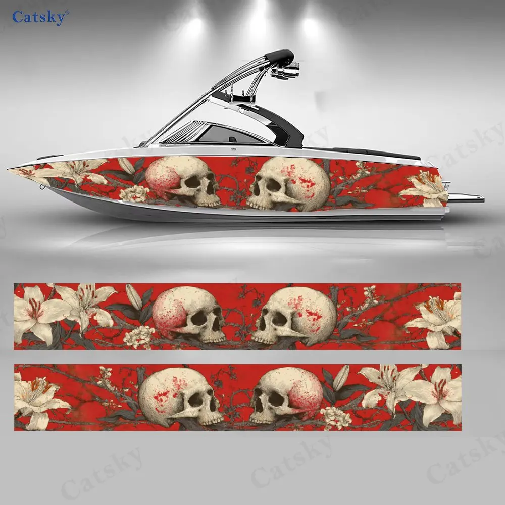 2Pcs Blood Skull and Lily Boat Sticker, PVC Waterproof Durable Vinyl Wrap Decals for Fishing Boats, Durable and Stylish Design
2Pcs Blood Skull and Lily Boat Sticker, PVC Waterproof Durable Vinyl Wrap Decals for Fishing Boats, Durable and Stylish Design