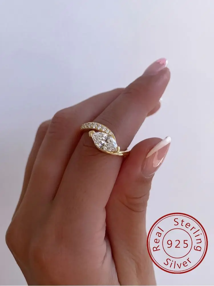 Кольцо из стерлингового серебра 925 пробы с изогнутым цирконом в форме маркизы для женщин, на годовщину, помолвку, свадьбу, модное, высококачественное ювелирное изделие
Кольцо из стерлингового серебра 925 пробы с изогнутым цирконом в форме маркизы для женщин, на годовщину, помолвку, свадьбу, модное, высококачественное ювелирное изделие
