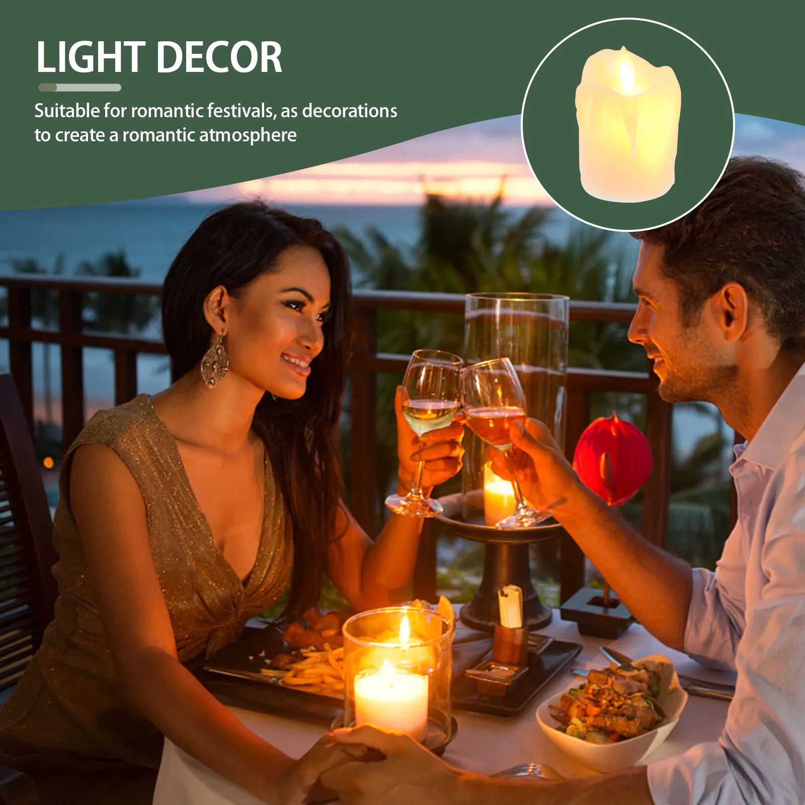 12pcs Flickering LED Shaped Lights Party Atmosphere Decor Simulation Lamps USB Powered Eco Friendly for Wedding
12pcs Flickering LED Shaped Lights Party Atmosphere Decor Simulation Lamps USB Powered Eco Friendly for Wedding