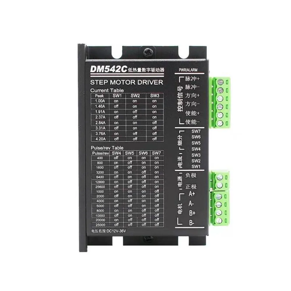 DM542C 42/57 Stepper Motor Driver 4.2A 128 Subdivision Stepper Motor Drive Board with Overheat Overvoltage Overcurrent Detection
DM542C 42/57 Stepper Motor Driver 4.2A 128 Subdivision Stepper Motor Drive Board with Overheat Overvoltage Overcurrent Detection