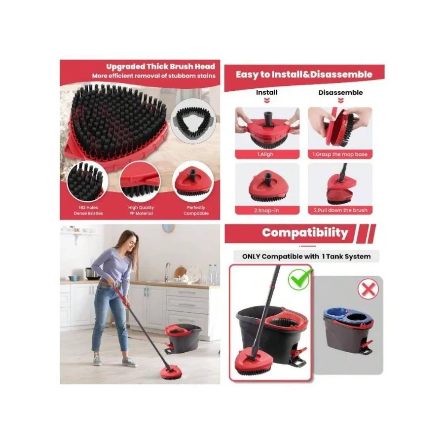 【New style】2 Pack Scrub Brush Attachment Compatible With O Cedar EasyWring Microfiber Spin Mop 1 System, Upgraded Floor Scrubbe
【New style】2 Pack Scrub Brush Attachment Compatible With O Cedar EasyWring Microfiber Spin Mop 1 System, Upgraded Floor Scrubbe