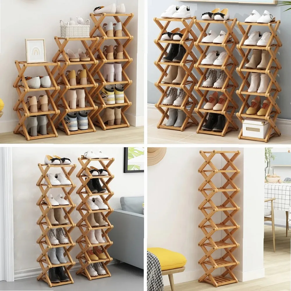 Simple Bamboo No-Assembly Shoe Rack 2-6 Tier Multifunctional Storage Shelf for Living Room Bedroom Entryway
Simple Bamboo No-Assembly Shoe Rack 2-6 Tier Multifunctional Storage Shelf for Living Room Bedroom Entryway