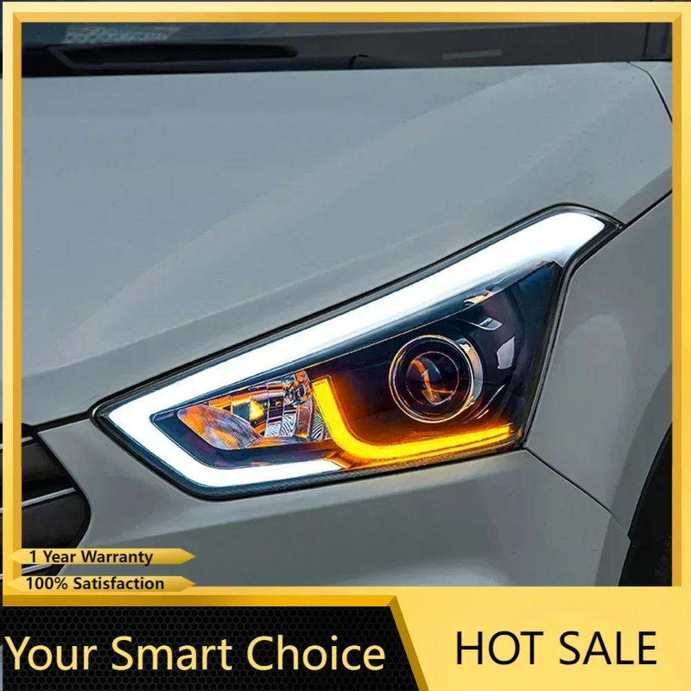 Модернизированная автомобильная фара с высокой конфигурацией для Hyundai Creta Ix25 2014-2019, светодиодная передняя лампа в сборе, аксессуары для бифокальных линз
Модернизированная автомобильная фара с высокой конфигурацией для Hyundai Creta Ix25 2014-2019, светодиодная передняя лампа в сборе, аксессуары для бифокальных линз
