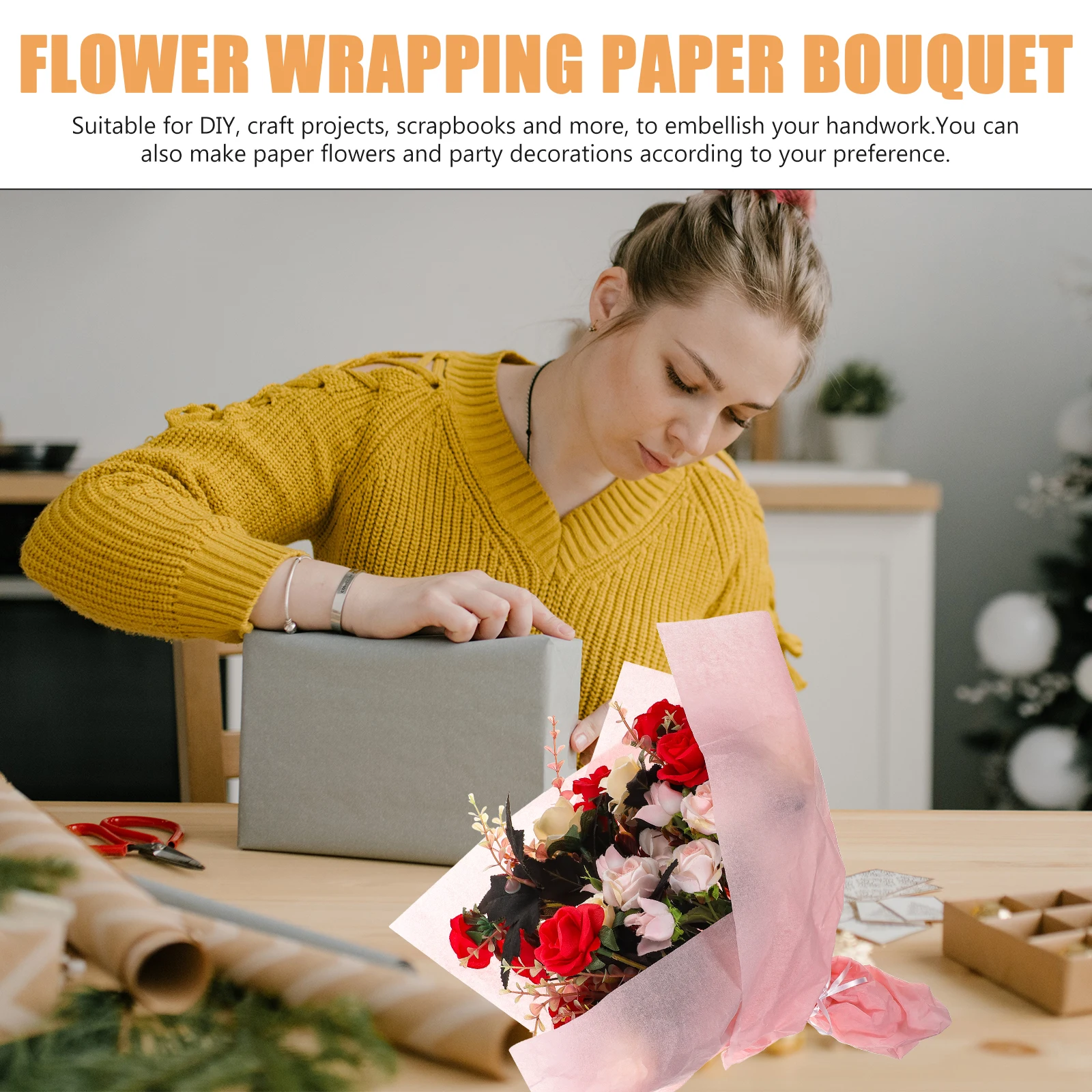 120 Sheets Wrapping Paper Decorative Flower Flower Material Bouquet Home DIY Craft Project Storage
120 Sheets Wrapping Paper Decorative Flower Flower Material Bouquet Home DIY Craft Project Storage
