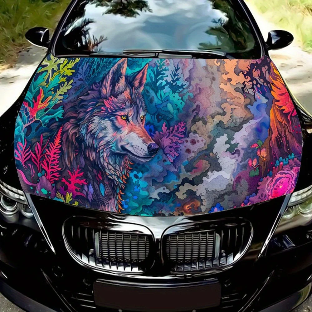 Fantasy Colors Forest Wolf Car Hood Vinyl Wraps Sticker, Car Engine Decal, Waterproof Self-adhesive Car Packaging Cover, Univers
Fantasy Colors Forest Wolf Car Hood Vinyl Wraps Sticker, Car Engine Decal, Waterproof Self-adhesive Car Packaging Cover, Univers