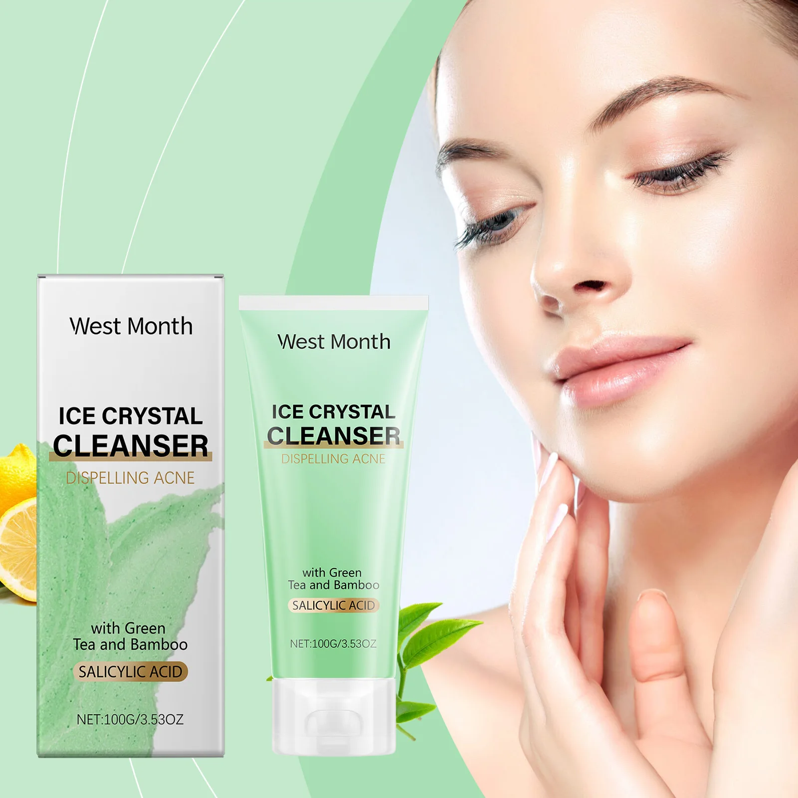 Ice Crystal Cleanser with Greentea and Bamboo Facial Cleanser Gently Cleanses Pores, Refreshes, Hydrates and Moisturizes
Ice Crystal Cleanser with Greentea and Bamboo Facial Cleanser Gently Cleanses Pores, Refreshes, Hydrates and Moisturizes