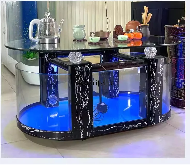 Large ecological coffee table fish tank living room aquarium glass household desktop medium TV cabinet
Large ecological coffee table fish tank living room aquarium glass household desktop medium TV cabinet