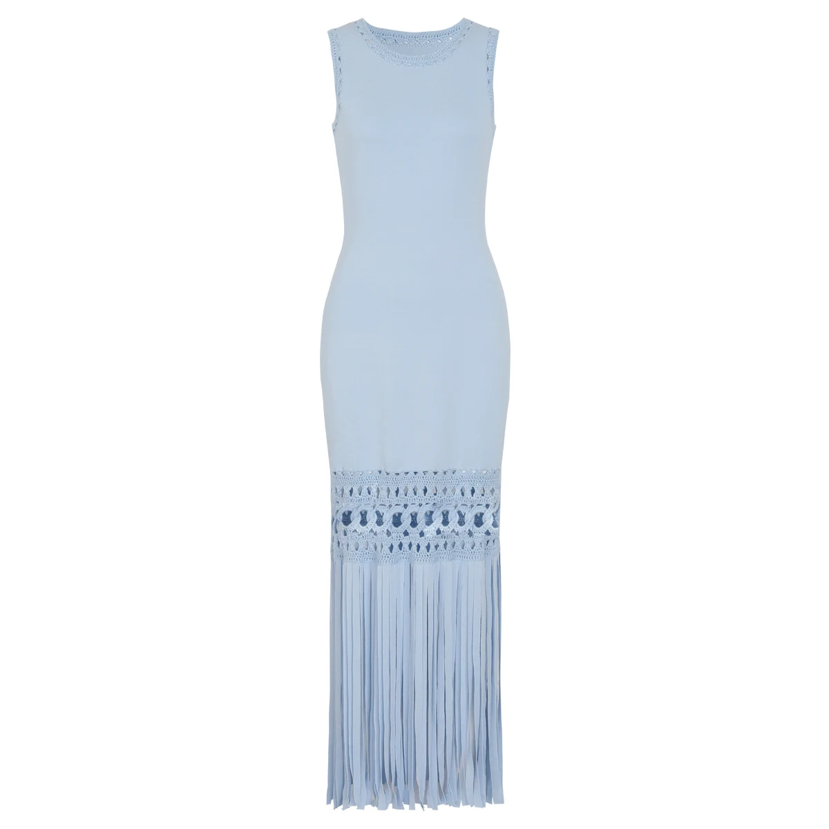 26143 Casual Streetwear Ladies Long Dress Sleeveless Round Neck Knitted Gorgeous Long Tassel Slimming Summer Outfit
26143 Casual Streetwear Ladies Long Dress Sleeveless Round Neck Knitted Gorgeous Long Tassel Slimming Summer Outfit